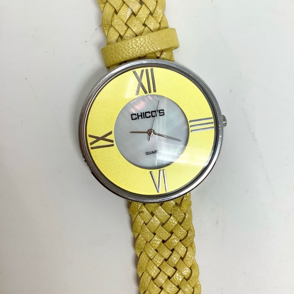 Chico’s yellow leather watch